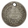 Image 2 : German New Guinea 1894 1/2 Mark, good Fine but holed