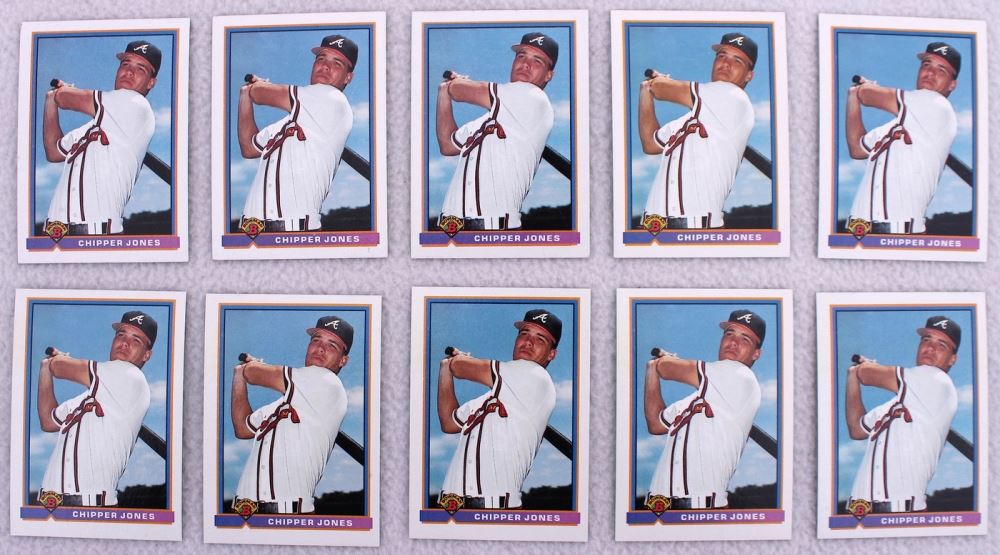 Lot of (10) Chipper Jones 1991 Bowman #569