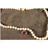 Image 3 : 14KT YELLOW GOLD SAPPHIRE & PEARL CRYSTAL CLASP NECKLACE, 11.00CT, 24 GRAMS APPROX, CENTER CUT OVAL