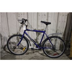 2 BIKES: BLUE JEEP MOUNTAIN BIKE AND CHROME RIDE HARD MOUNTAIN BIKE