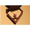 Image 3 : STAMPED 10K ROSE GOLD GEMSTONE DIAMOND PENDANT NECKLACE, 0.11CT CENTER WEIGHT, 0.54CT SIDE WEIGHT,