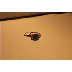 STAMPED 14K YELLOW GOLD GEMSTONE DIAMOND RING, 1.86CT CENTER WEIGHT, 0.08CT SIDE WEIGHT, 3.16 GRAMS