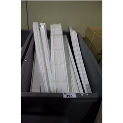 BIN OF ASSORTED BLINDS WOODEN ROLL BLINDS (BIN NOT INCLUDED)