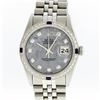 Image 1 : Rolex Stainless Steel Meteorite Diamond Sapphire DateJust Men's Watch