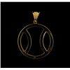 Image 2 : 1.00 ctw Diamond Basketball Pendant - 14KT Yellow Gold