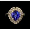 Image 2 : 3.62 ctw Tanzanite and Diamond Ring - 14KT Yellow Gold