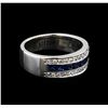 Image 1 : 0.70 ctw Sapphire and Diamond Ring - 14KT White Gold