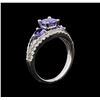 Image 3 : 1.88 ctw Tanzanite and Diamond Ring - 14KT White Gold