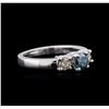 Image 1 : 14KT White Gold 0.84 ctw Fancy Blue Diamond Ring