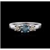 Image 2 : 14KT White Gold 0.84 ctw Fancy Blue Diamond Ring