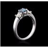 Image 3 : 14KT White Gold 0.84 ctw Fancy Blue Diamond Ring