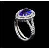 Image 4 : 1.90 ctw Tanzanite and Diamond Ring - 14KT White Gold