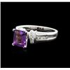 Image 1 : 14KT White Gold 3.00 ctw Amethyst and Diamond Ring