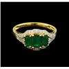 Image 2 : 1.16 ctw Emerald and Diamond Ring - 14KT Yellow Gold