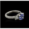 Image 1 : 18KT White Gold 1.63 ctw Tanzanite and Diamond Ring