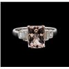 Image 2 : 2.09 ctw Morganite and Diamond Ring - 14KT White Gold