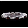 Image 1 : Crayola 27.00 ctw Garnet and White Sapphire Bracelet - .925 Silver
