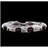 Image 2 : Crayola 27.00 ctw Garnet and White Sapphire Bracelet - .925 Silver