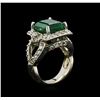 Image 3 : 14KT White Gold 6.63 ctw Emerald and Diamond Ring