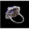 Image 3 : GIA Cert 11.86 ctw Tanzanite and Diamond Ring - 14KT White Gold
