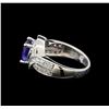 Image 3 : 14KT White Gold 2.13 ctw Tanzanite and Diamond Ring