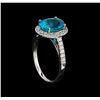 Image 4 : 3.17 ctw Apatite and Diamond Ring - 14KT White Gold