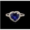 Image 2 : 2.46 ctw Sapphire and Diamond Ring - 18KT White Gold