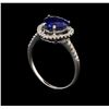 Image 4 : 2.46 ctw Sapphire and Diamond Ring - 18KT White Gold