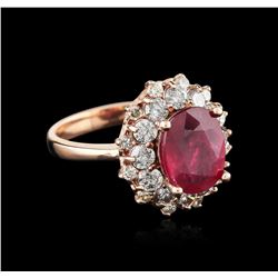 14KT Rose Gold 4.41 ctw Ruby and Diamond Ring