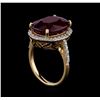 Image 4 : 14.11 ctw Ruby and Diamond Ring - 14KT Yellow Gold