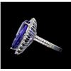 Image 3 : GIA Cert 11.32 ctw Tanzanite and Diamond Ring - 14KT White Gold