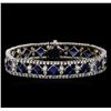 Image 1 : 18KT White Gold 16.40 ctw Sapphire and Diamond Bracelet
