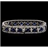 Image 2 : 18KT White Gold 16.40 ctw Sapphire and Diamond Bracelet