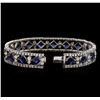 Image 3 : 18KT White Gold 16.40 ctw Sapphire and Diamond Bracelet