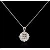 Image 1 : 14KT White Gold 0.61 ctw Diamond Pendant With Chain
