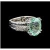 Image 1 : GIA Cert 8.55 ctw Emerald and Diamond Ring - 14KT White Gold