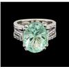 Image 2 : GIA Cert 8.55 ctw Emerald and Diamond Ring - 14KT White Gold
