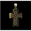 Image 2 : 0.70 ctw Diamond Cross Pendant - 14KT Yellow Gold