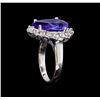 Image 4 : 5.52 ctw Tanzanite and Diamond Ring - 14KT White Gold