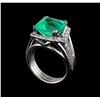 Image 4 : 5.42 ctw Emerald and Diamond Ring - 14KT White Gold