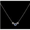Image 1 : 0.28 ctw Diamond Evil Eye Necklace - 14KT Yellow Gold