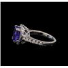 Image 3 : 3.55 ctw Tanzanite and Diamond Ring - 14KT White Gold