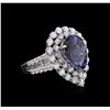 Image 1 : 18KT White Gold 3.67 ctw Tanzanite and Diamond Ring