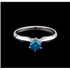 Image 2 : 14KT White Gold 0.57 ctw Round Cut Fancy Blue Diamond Solitaire Ring