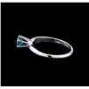 Image 3 : 14KT White Gold 0.57 ctw Round Cut Fancy Blue Diamond Solitaire Ring