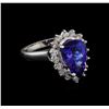 Image 1 : 4.08 ctw Tanzanite and Diamond Ring - 14KT White Gold