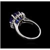 Image 3 : 4.08 ctw Tanzanite and Diamond Ring - 14KT White Gold