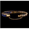 Image 3 : 18.72 ctw Sapphire Bangle Bracelet - 18KT Yellow Gold