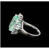 Image 3 : GIA Cert 9.92 ctw Emerald and Diamond Ring - 14KT White Gold