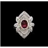 Image 2 : 1.54 ctw Pink Tourmaline and Diamond Ring - 14KT White Gold